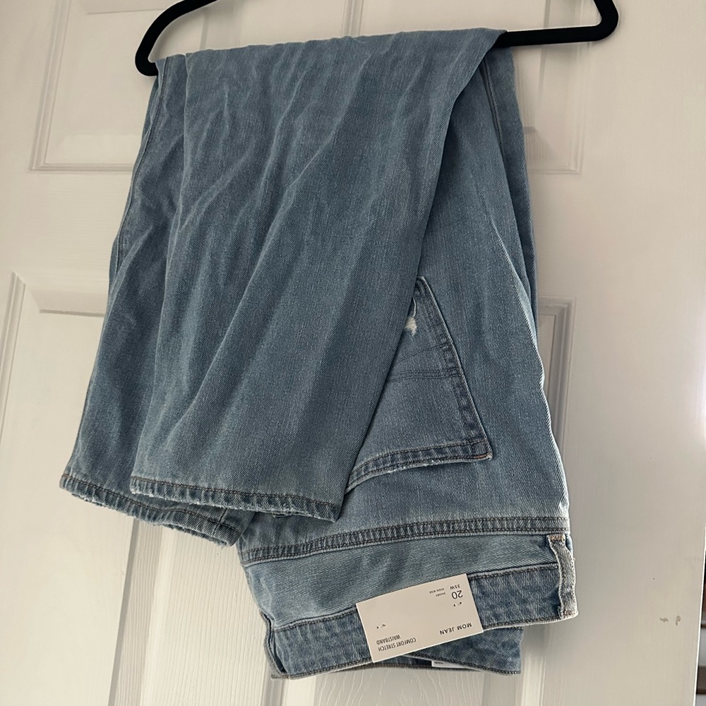 Mom jeans with rips
